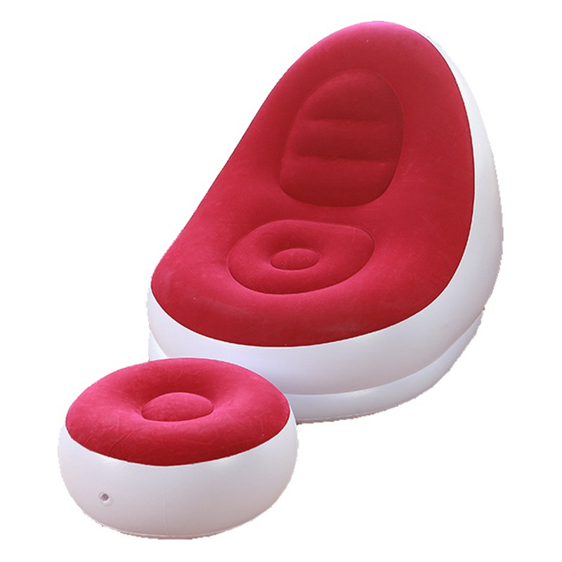 New Macaron Inflatable Sofa Inflatable Cylinder Flocked Bean Bag Outdoor Portable Inflatable Sofa Lounge Chair