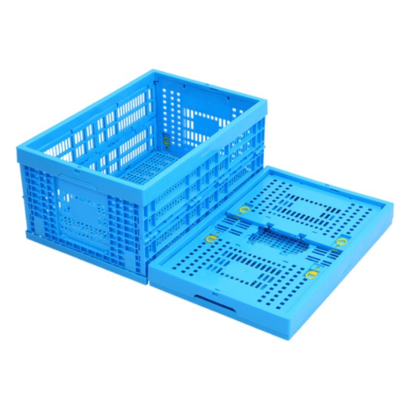 600-280 Folding Basket Plastic Blue Logistics Turnover Basket Plastic Inner Inverted Folding Basket Blue Storage Frame