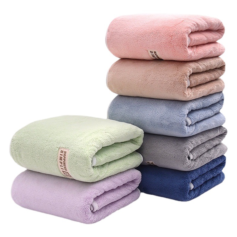Enlarged and Thickeneded 80*150 Large Coral Velvet Adult Thick Double Quick-Drying Absorbent Bath Towel 550g Large Size