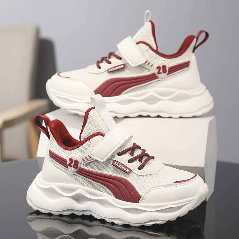 Children's Shoes 2025 Summer New Boys' Sports Shoes Mesh Breathable Versatile Casual Kidsren's Swivel Buckle Non-Slip and Wear-Resistant