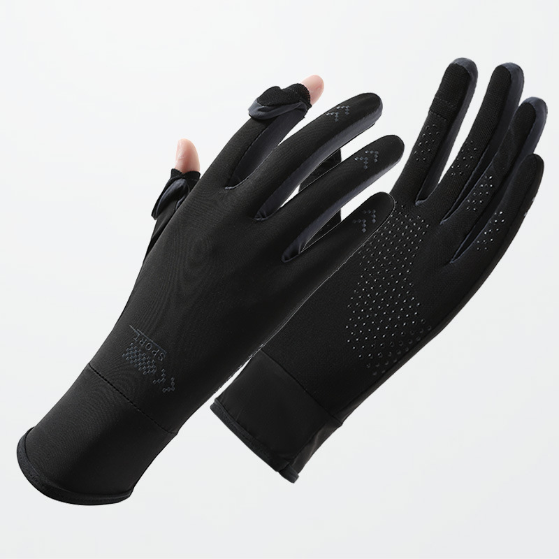 Picture of Sunscreen Gloves Women's Anti-UV Driving Finger Leaky Shade Breathable Cool Ice Silk Summer Thin Riding Full Finger