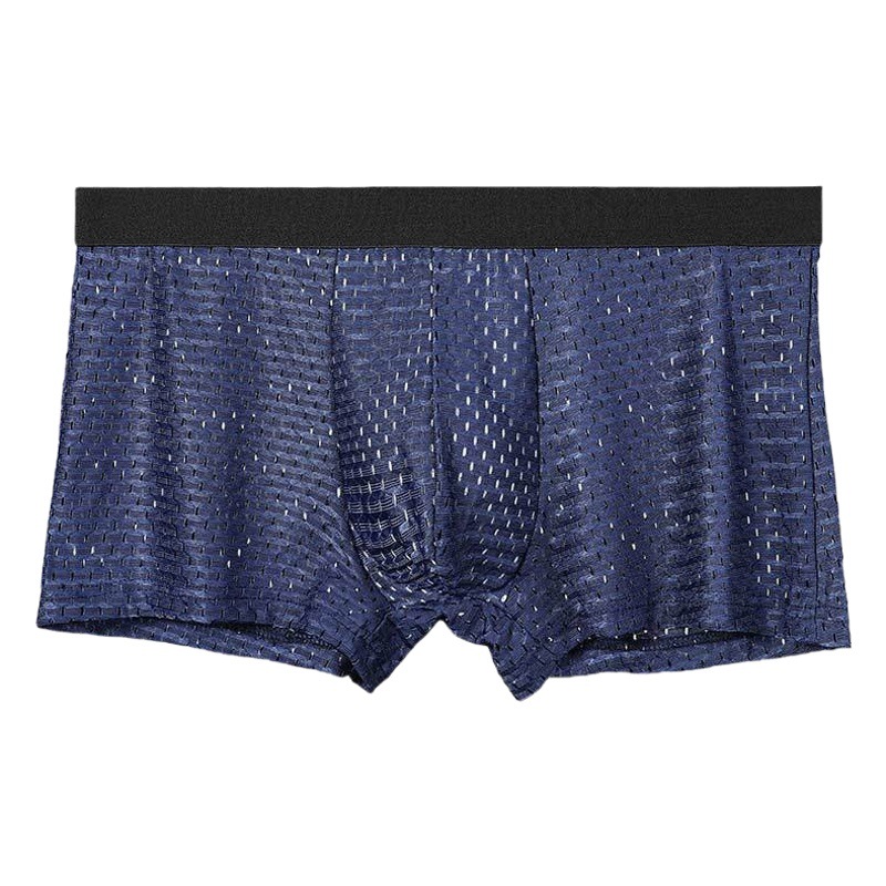 Men's Underwear Men's Ice Silk Mesh Breathable Four-Corner Trousers Men's Transparent Sexy Boxer Short Pants Summer Thin