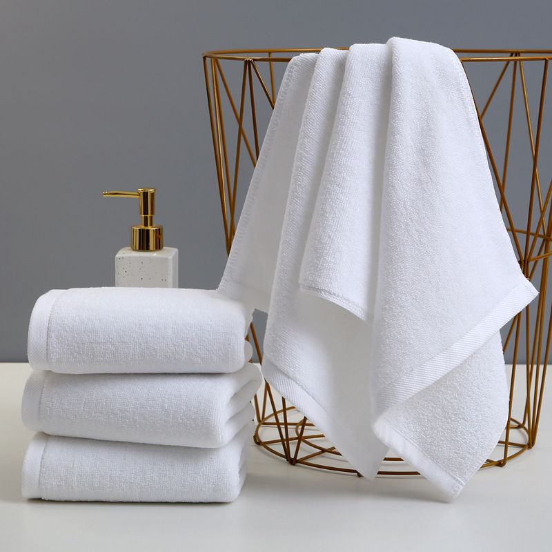 Picture of Hotel Towel Pure Cotton Wholesale Pure Cotton White Towel Hotel Large Bath Towel Absorbent Beauty Bath Towel Embroidered Logo