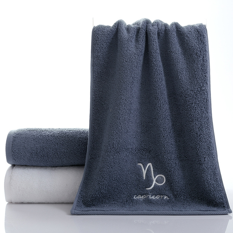 Picture of Pure Cotton Towel Creative Constellation Towel Couple Gift Thickeneded Sports Face Towel Pure Cotton Towel Embroidered Logo Soft