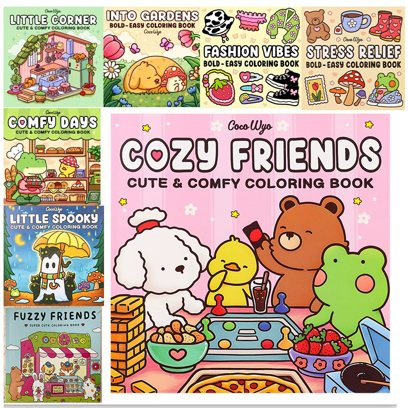Cross Border in stock Coloring Book for Adults and Teenagers Warm Scenes Coloring Picture Book Cute Comfortable Coloring Book