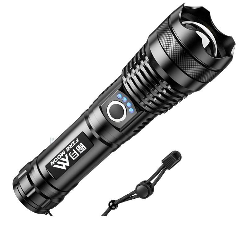 White laser flashlight multifunctional rechargeable super bright outdoor portable household long-range super bright life wholesale