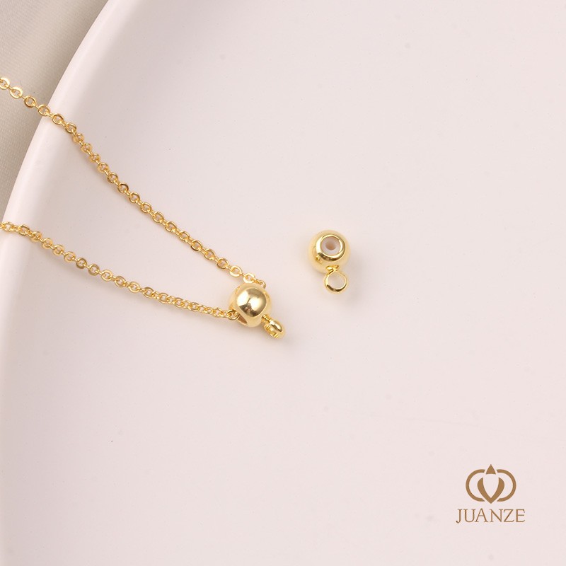 Picture of Bag gold color belt hanging without hanging silicone plug positioning adjustment round bead spacer handmade DIY hand necklace material accessories