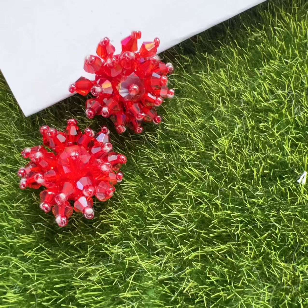 Picture of Handmade String Crystal Beads Flower Bud Accessories Clothing Shoes Flower Decoration Earrings Handmade DIY Accessories Flower Accessories Accessories