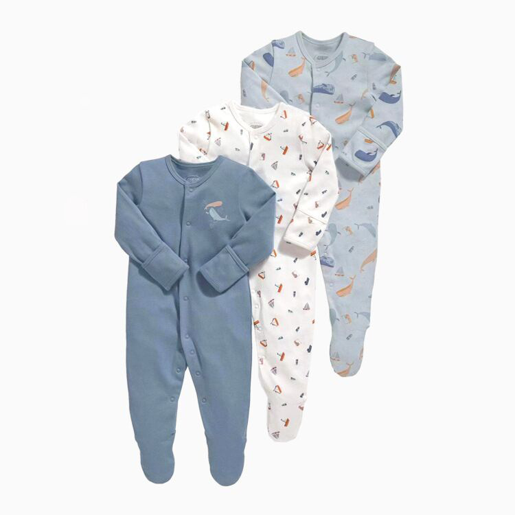 Picture of Baby's jumpsuit spring, summer, autumn and winter 0-12 months newborn's pure cotton Harbin clothes baby's base long crawling clothes