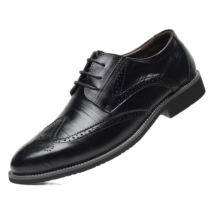 New Men's Business Leather Shoes, Formal Large Size Shoes, Fashionable Pointed Toe Laces, Foreign Trade Men's Shoes, Processed European Size, French Size