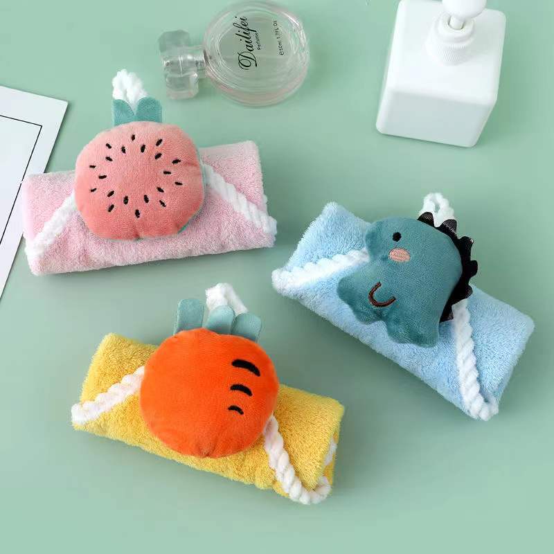 Picture of Hand Towel Hanging Cartoon Hand Towel Coral Velvet Thickeneded Water-Absorbent Non-Stinky Hand Towel Handkerchief Souvenir