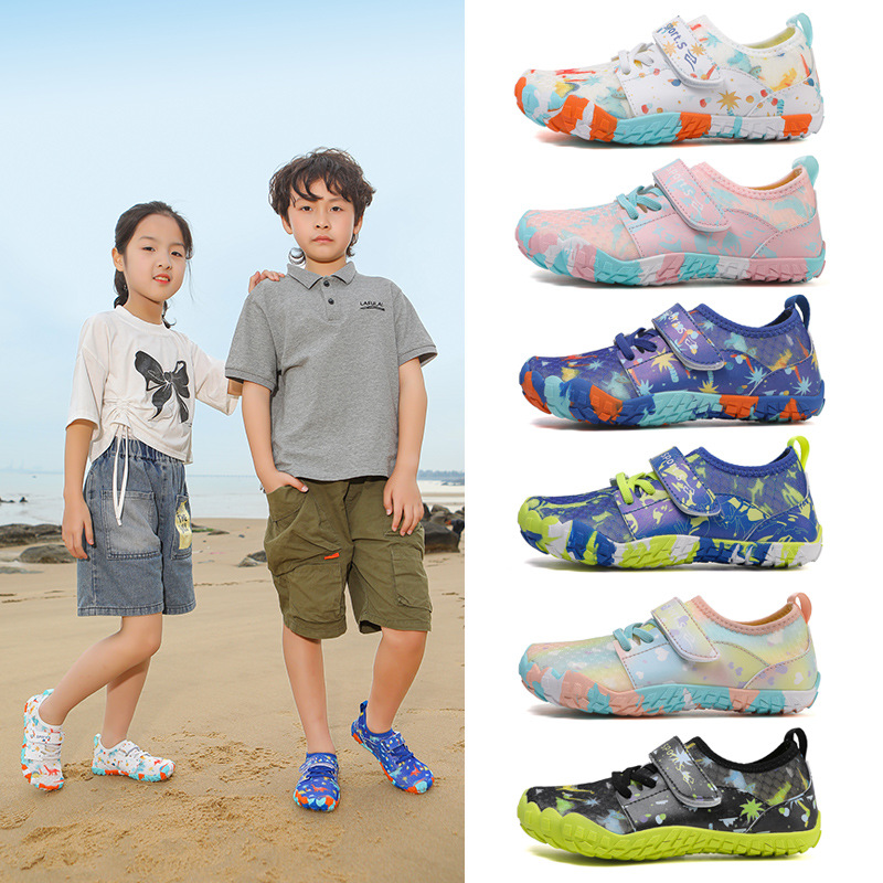 Children's Beach Shoes Quick-drying Sea-driving Reef Wading Shoes Non-slip Swimming Rope Skipping Shoes Outdoor Tracing Shoes Skin-sticking Soft Sole