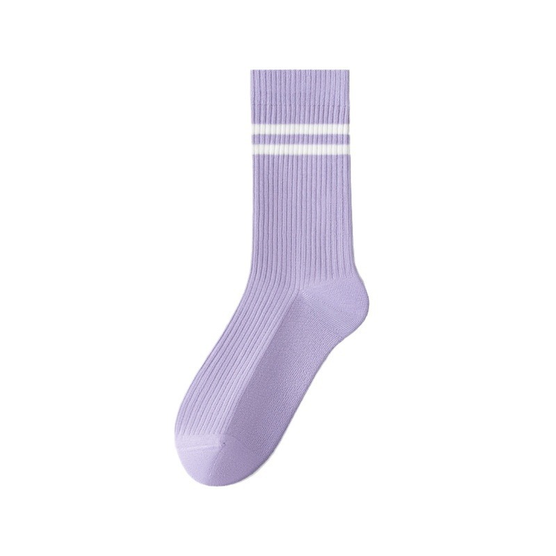 Picture of dopamine socks women's parallel bars mid-tube socks summer thin cotton sweat-absorbent sports socks summer striped boneless stockings