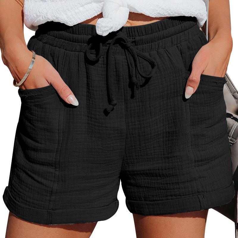 Picture of 2024 European and American Cross-Border Summer New Women's Clothing Amazon Wish High-Waisted Loose Wide-Leg Shorts for Women