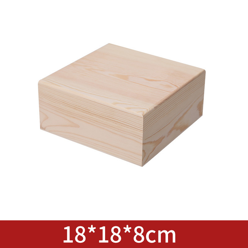 Picture of Heaven and Earth Cover Gift Box Solid Wood Wooden Box Desktop with Cover Square Jewelry Gift Collection Box Customization