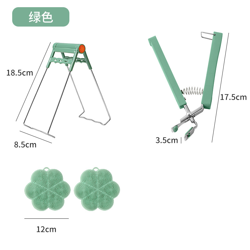 Picture of Small Wholesale Stainless Steel Household Anti-Scalding Three-Piece Set Steamer Plate Clamp Anti-Slip Plate Lifter Basin Clamp Artifact Dishes