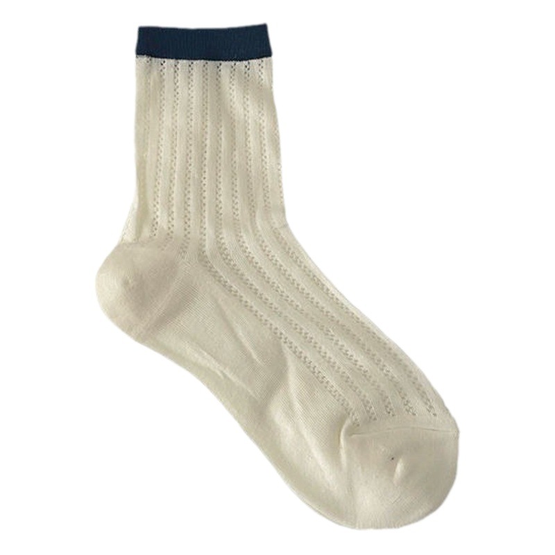 Socks women's solid color spring and summer casual Joker mesh thin breathable tube Japanese candy new ladies wholesale