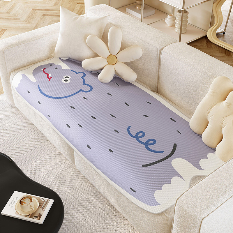 Cartoon Ice Silk Sofa Cushion Cold Mat Cold Mat Washable Summer Sofa Cover Leather Seat Cushion Cold Summer