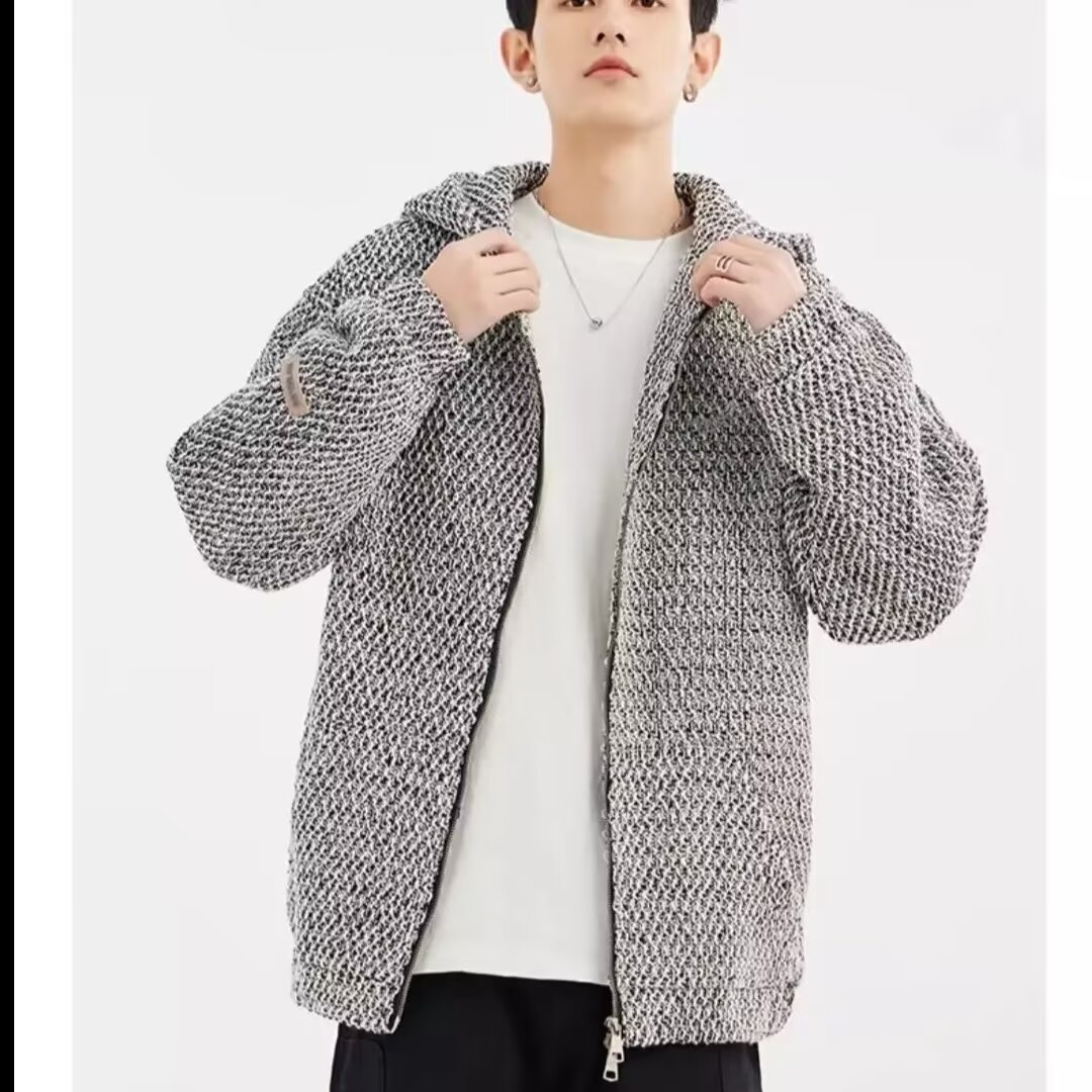 Autumn and Winter Light Luxury Small Chanel Style Hooded Couple Jacket oversize Retro Niche Simple Loose Casual Jacket