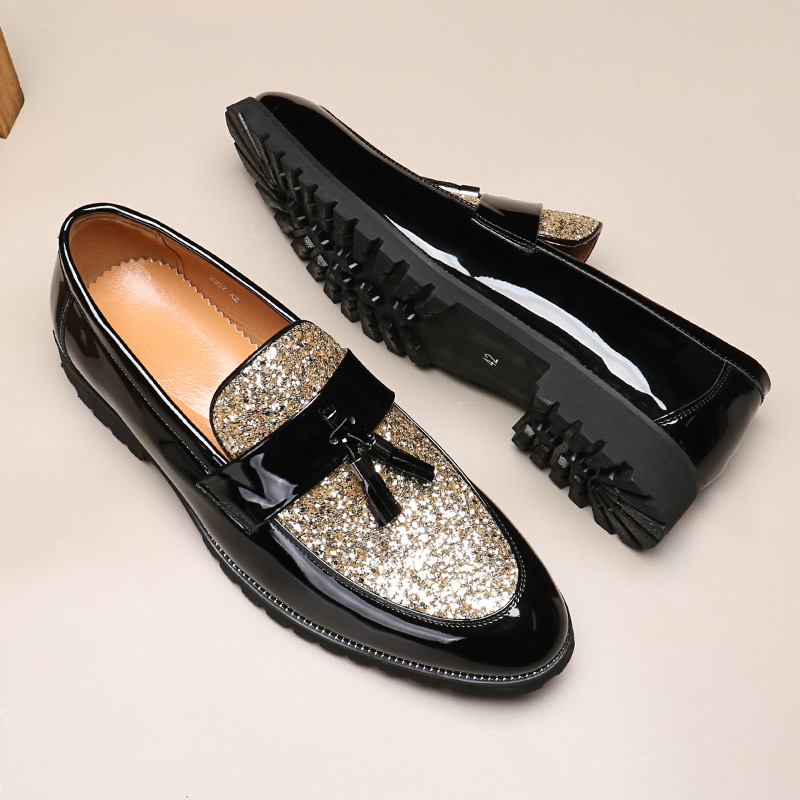 2557 Loafers Men's Casual Leather Shoes Fashion Trend All-match Slip-on Tassel Loafers Men's Foreign Trade