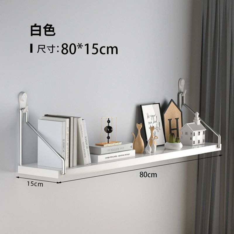 Picture of No-Drill Wall-Mounted Wrought Iron Living Room Entrance Wall Decoration Bedroom Wall Bookshelf Single Shelf Wall Storage Rack