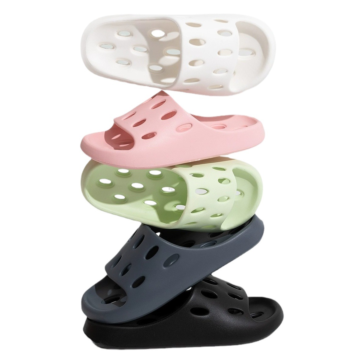 Home Slippers Women's Household Indoor Bath Durable Bathroom Sandals Leaky Hollow Quick-drying Shit-on-Dung Sandals for Men