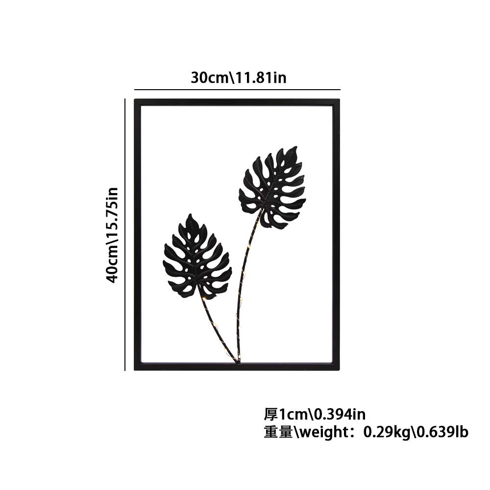 Picture of New Leaf Iron Wall Decoration Creative Living Room Sofa Background Wall Hanging Flower and Leaf Wall Hanging Iron Crafts