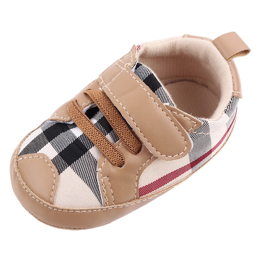 0-1 Year Old Fashion Baby Shoes Plaid Baby Shoes Comfortable Soft Sole Baby Toddler Shoes Spring and Autumn 2655
