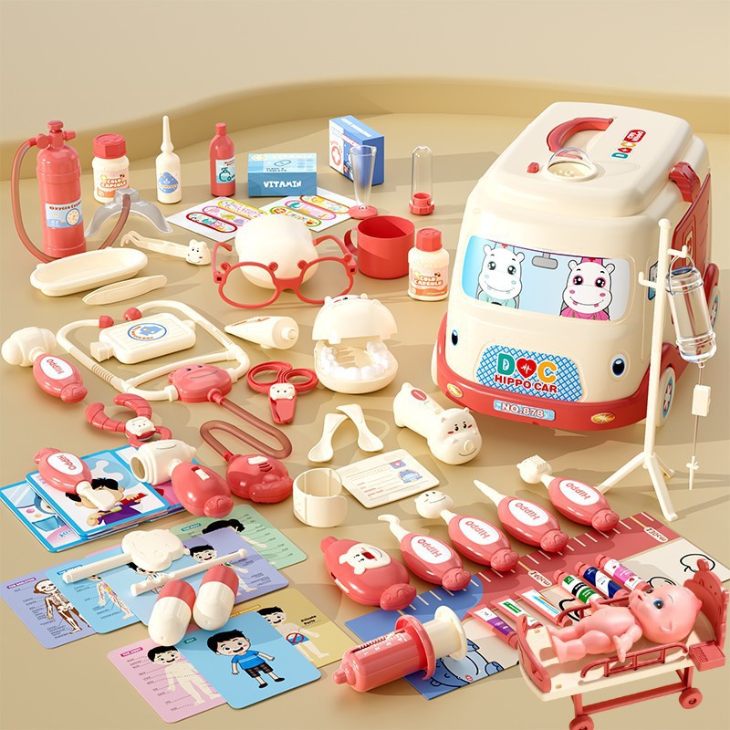 Picture of Children play small doctor toy suit boys and girls simulation play house injection medical kit to see a doctor baby gift