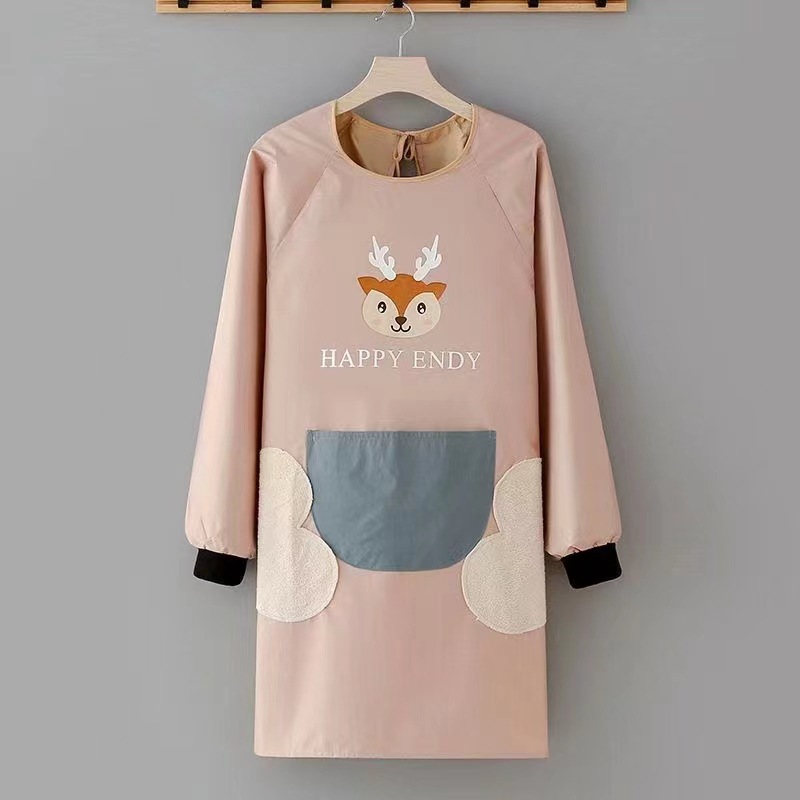 Picture of Lucky Deer Apron Kitchen Waterproof and Oil-proof Hand-wiping Advertising Gift Promotional Apron Printable Night Market Stall
