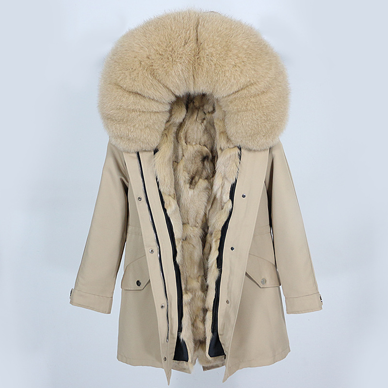 Picture of Parker Women's 2025 New Popular Fur Winter Detachable Fox Fur Liner Mid-Length Fur Outwear for Women