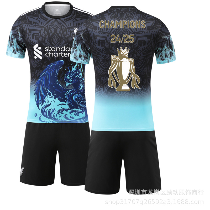 Picture of 2425 Club No. 11 Salah Gold Trophy Pattern New and Old Liverpool Winning Commemorative Edition Jersey suit