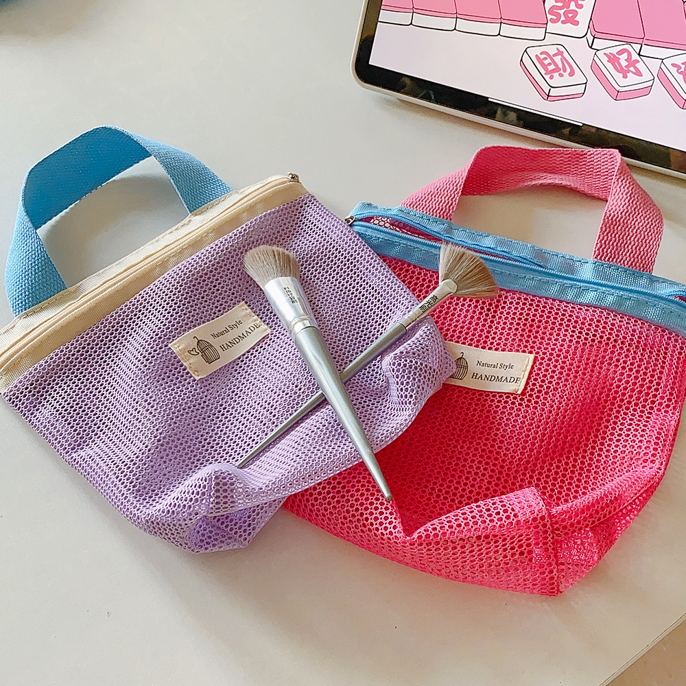 Portable Bathroom Mesh Storage for Bathing, Large Capacity, Draining, Fitness, Washing, Swimming, Travel, Portable Beach