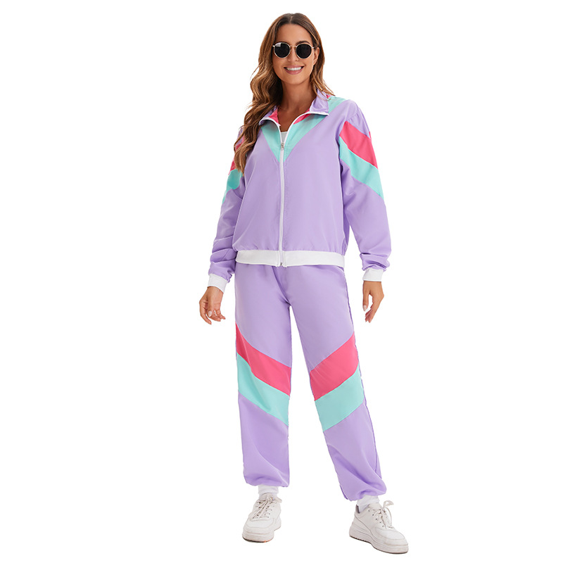 Foreign Trade Hot Sale Adult Men and Women Retro 70 s Disco Stage Performance Clothes suit Jacket Trousers Sportswear