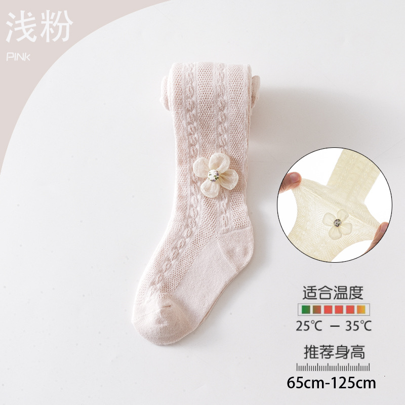 Picture of Summer mesh pantyhose girls leggings Princess wind lace bow breathable anti-mosquito children's pantyhose wholesale