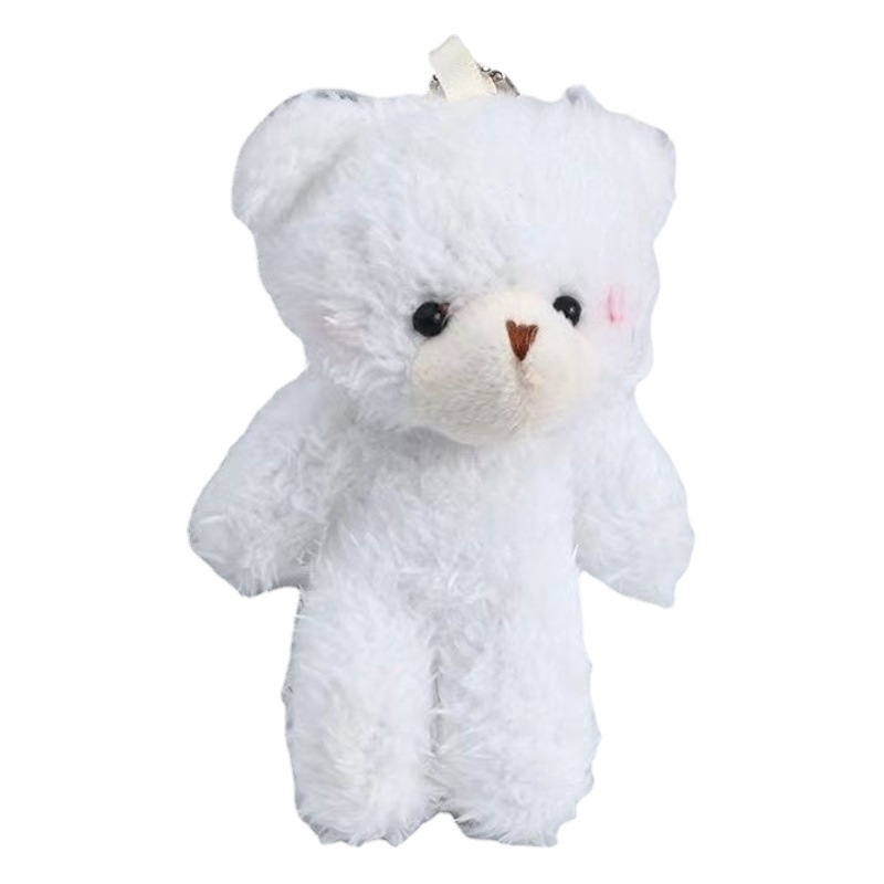 Online Red creative cute blush bear keychain bag ornaments doll plush bear pendant factory wholesale