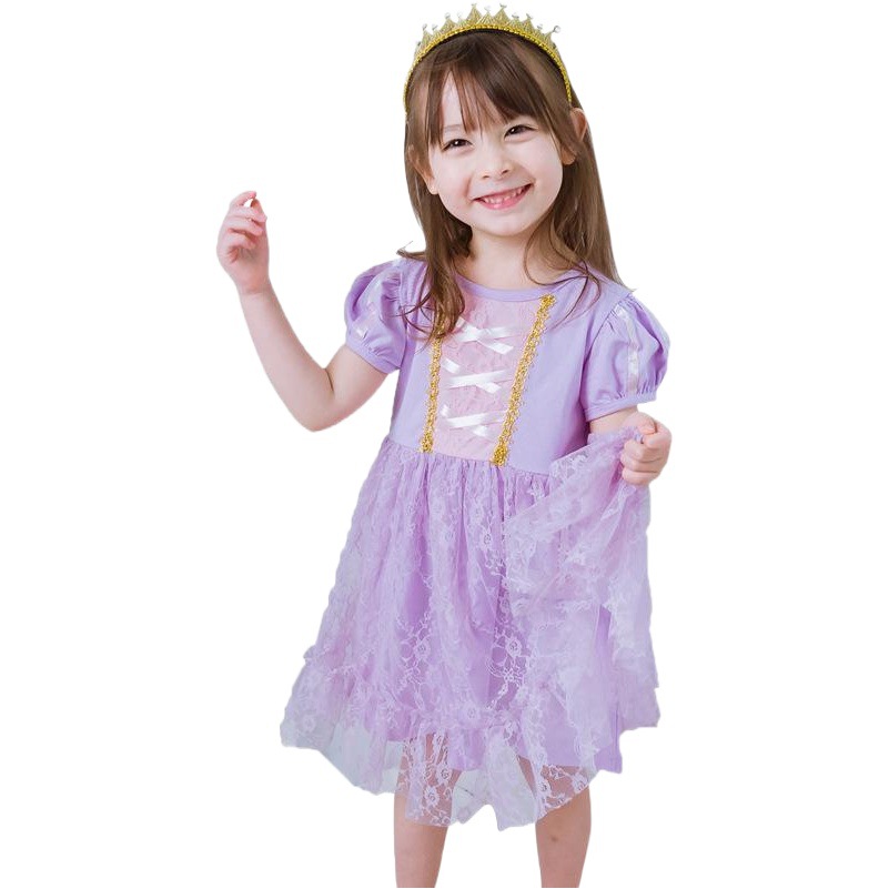 Picture of 2025 Girls Dress Summer Clothes New Children's Clothes Bow Lace Princess Dress Children's Skirt Sophia Wholesale