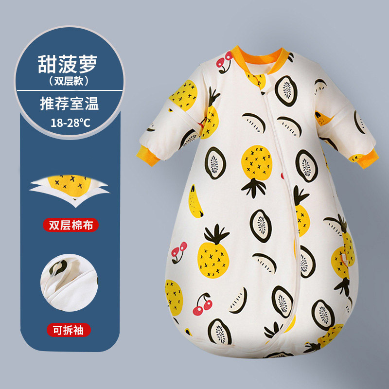Picture of Aishiyi Antibacterial Baby Cotton Sleeping Bag Children's Sleeping Bag Spring, Autumn and Winter All-In-One Detachable Sleeves Baby Anti-Kick Quilt
