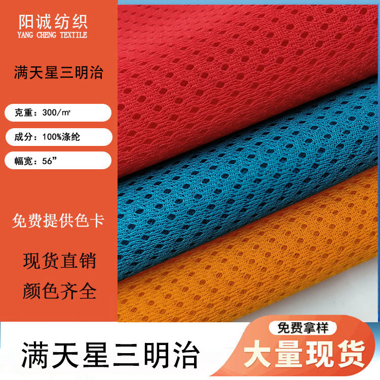 Full Polyester Gypsophila Sandwich Fabric, Luggage, Shoe Material, Cushion, Sports Shoes, Pet Clothing Mesh Fabric