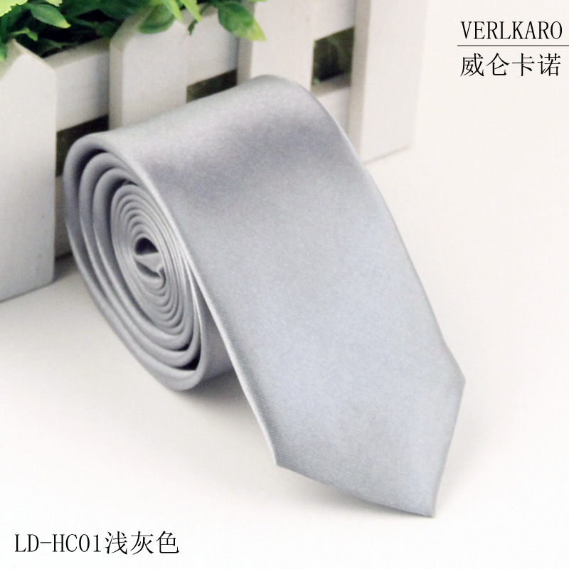 Picture of Leisure students 5cm solid color narrow version ins polyester silk business men's multi-color optional tie manufacturers in stock wholesale