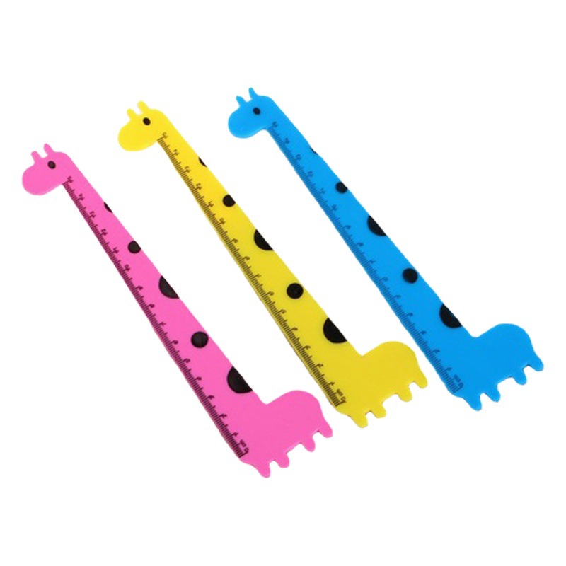 Cartoon giraffe ruler student plastic ruler 15cm cartoon stationery school supplies drawing tools wholesale