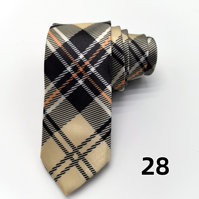 Picture of Ultra-narrow 5cm printed tie leopard print hand-tied unisex casual tie