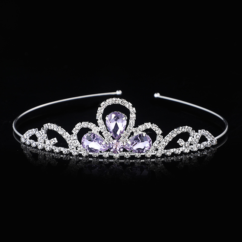 European and American wedding hair accessories Lady girl crown headband rhinestone crystal headband hairpin flower headdress XZ003
