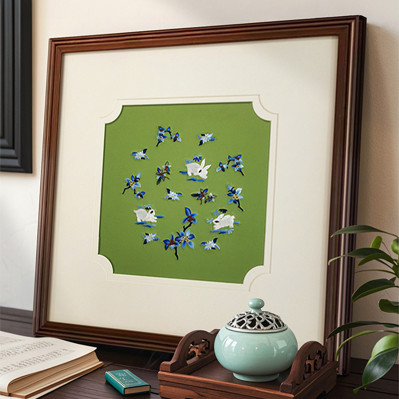 New Chinese Style Suzhou Embroidery Decorative Painting Living Room Bedroom Counter Table Painting Chinese Style Hallway Handmade Embroidery Real Hanging Painting