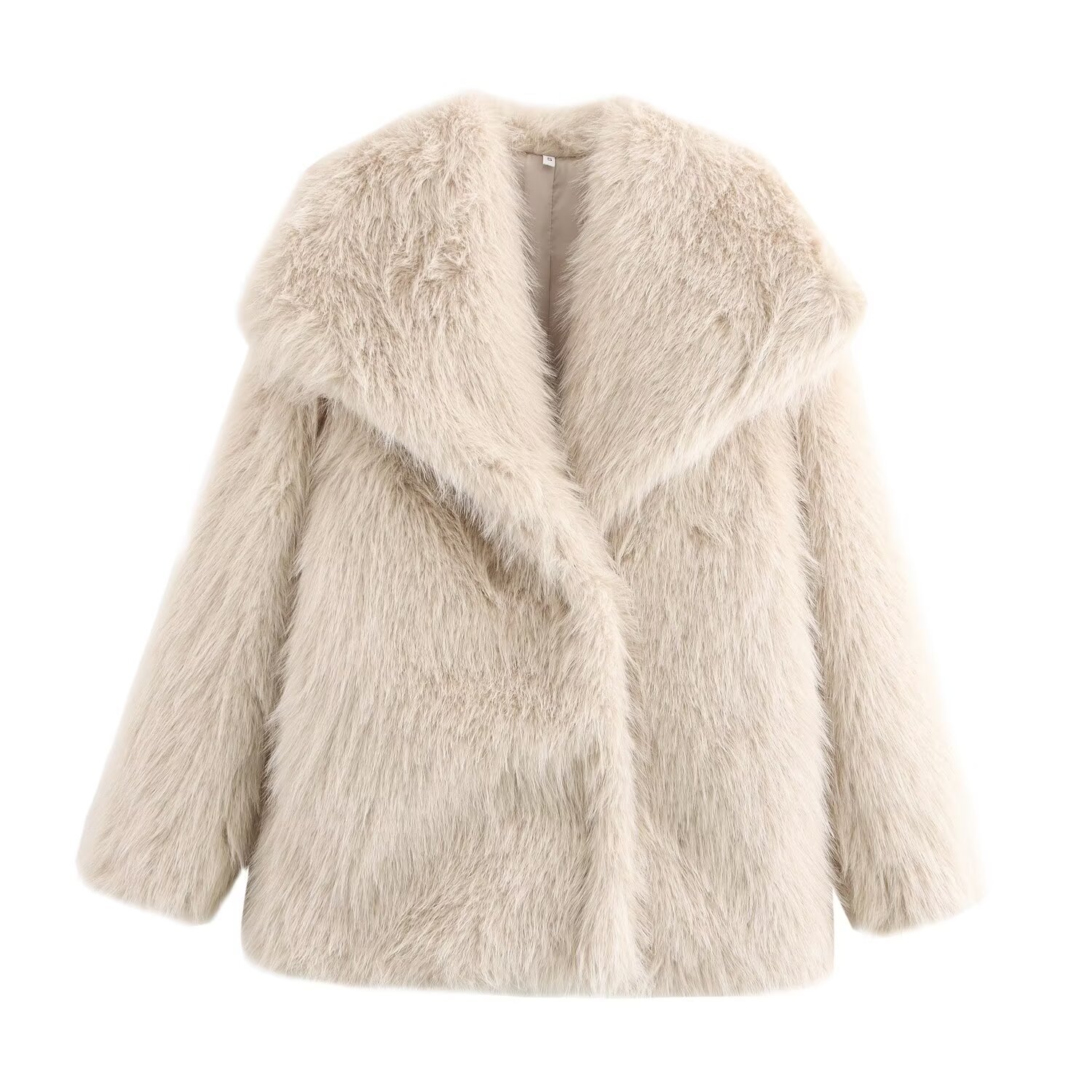 Picture of European and American Style 2024 Winter New Faux Fur Large Lapel Loose Long Sleeve Luxury Thickened Warm Women's Coat