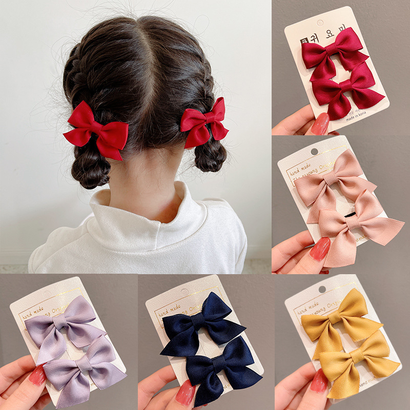 Korean Style Children's Bow Hairpin Cute Girls' Side Clip Hair Accessories Pair Clip Little Girl's Headwear Baby's Hair Clip