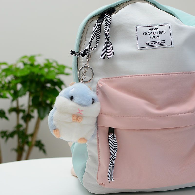 Picture of Plush Chubby Hamster Doll Keychain Pendant Girls South Korea Creative Cute Doll School Bag Hanging Ornaments
