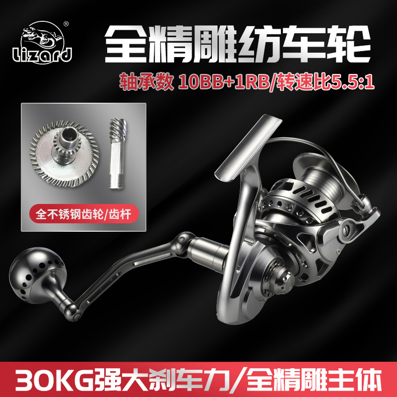 Kemeilong All-Metal Aluminum Alloy Body Fishing Reel Carbon Brake Stainless Steel Gear Spinning Reel