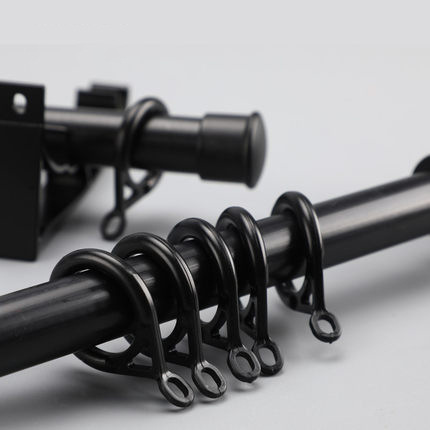 Picture of Thickened Roman Rod Single Rod Double Rod Side-mounted Top-mounted Thickened Silent Aluminum Alloy Curtain Rod Perforated Accessories Complete Set