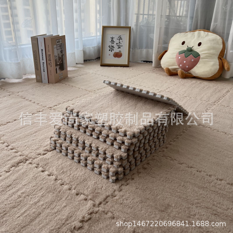 Picture of Bedside carpet bedroom full-bed room plush stitching foam floor mat cut tatami mat stain-resistant household